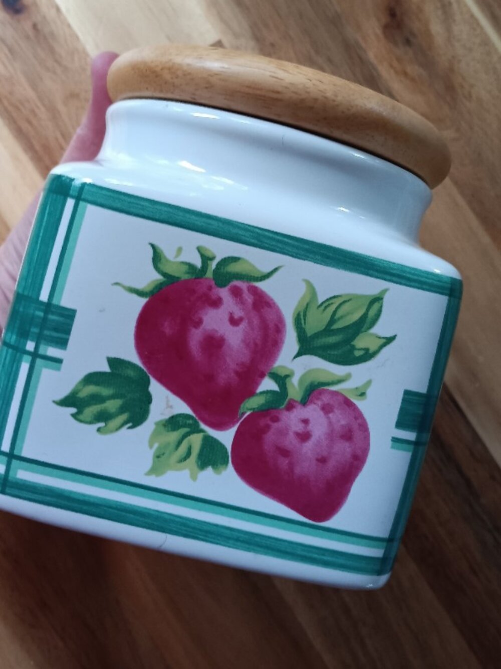Vintage Lillian Vernon Strawberry Canister with Lid